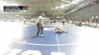 Girls 3A 100 lbs Cons. Round 2 - Jazzmyn Thelander, Thomas Jefferson (Girls) vs Jaideny Orozco Avila, Hermiston (Girls)