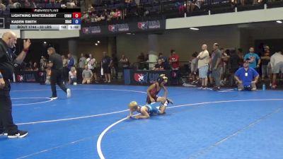 53 lbs Cons. Quarters - Lightning Whiterabbit, Coon Rapids Mat Bandits Wrestling Club vs Kaden Smith, South Georgia Athletic Club