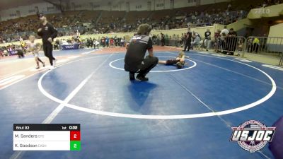 43 lbs Consi Of 4 - Miles Sanders, Sallisaw Takedown Club vs Keller Goodson, Cashion Youth Wrestling