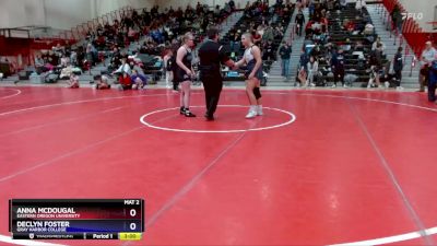 171 lbs Quarterfinal - Anna McDougal, Eastern Oregon University vs Declyn Foster, Gray Harbor College