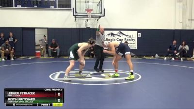 174 lbs Cons. Round 2 - Ledger Petracek, Menlo (Calif.) vs Justin Pritchard, Evergreen State College