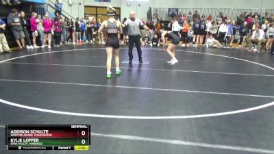 100 lbs Semifinal - Kylie Loffer, Iowa Valley, Marengo vs Addison Schulte, West Delaware, Manchester