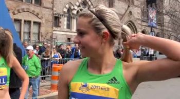 Brie Felnagle finishing 4th at 2011 Boston Marathon BAA Road Mile