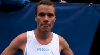 Bobby Curtis after close finish at 2011 Boston Marathon BAA 5k