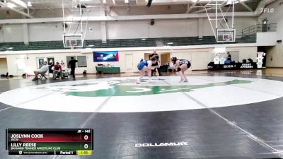 145 lbs Round 1 - Lilly Reese, Baynard Trained Wrestling Club vs Joslynn Cook, WCW