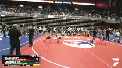 70 lbs Quarterfinal - Lincoln Gomez, Green River Grapplers Wrestling vs Dean Eardley, Bridger Valley Bruins Wrestling