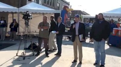Larry Rawson welcomes crowd to 2011 KU Relays Street Shot Put