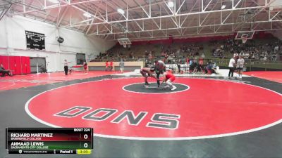 141 lbs Cons. Round 4 - Ahmaad Lewis, Sacramento City College vs Richard Martinez, Bakersfield College