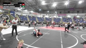 138 lbs Quarterfinal - Josiah Gonzales, Fort Lupton Bluedevils vs Matthew Longdon, New Mexico Bad Boyz