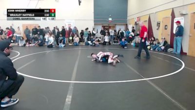 63 lbs Cons. Quarters - John Wherry, 208 Badgers Wrestling Club vs Braxley Hatfield, Sandpoint Legacy Wrestling Club