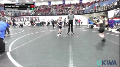 52 lbs Quarterfinal - Waylen Mylonas, OKC Saints Wrestling vs Foster Barnes, Newcastle Youth Wrestling