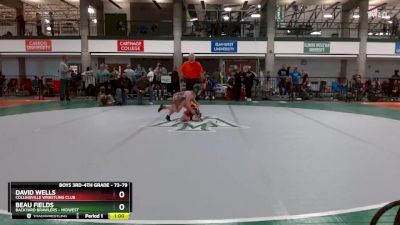 73-79 lbs Quarterfinal - Beau Fields, Backyard Brawlers - Midwest vs David Wells, Collinsville Wrestling Club