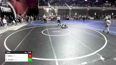 70 lbs Semifinal - Toren Gates, Athlos WC vs Drew Wright, Natrona Colts WC