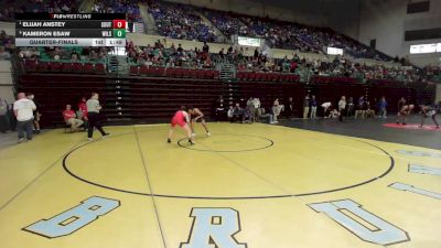 132 lbs Quarterfinal - Elijah Anstey, South Pointe vs Kameron Esaw, Wilson