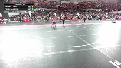 90 lbs Quarterfinal - Rudi Karsten, BCWC vs Chloe Lewis, Sauk Prairie Wrestling Club