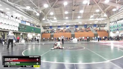 132 lbs Cons. Round 6 - Josue Garcia, Bonita Vista vs Luke Menzimer, La Costa Canyon