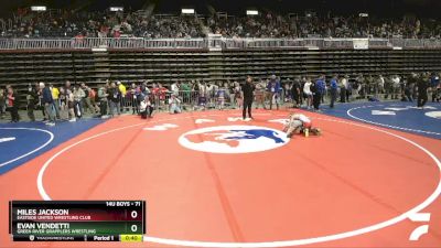 71 lbs Quarterfinal - Evan Vendetti, Green River Grapplers Wrestling vs Miles Jackson, Eastside United Wrestling Club