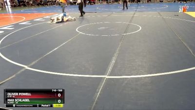 105 lbs Champ. Round 1 - Oliver Powell, K-M vs Max Schlagel, HLWW