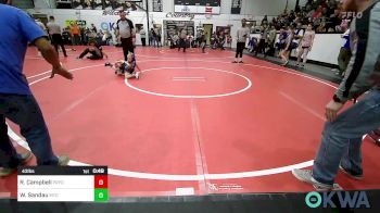 43 lbs Round Of 16 - Ryker Campbell, Pryor Tigers vs Witten Sandau, Miami Takedown Club