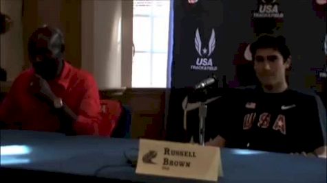 Bernard Lagat and Russell Brown USA vs World DMR Press Conference Penn Relays 2011