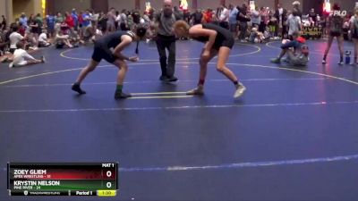 120/130 Cons. Round 1 - Krystin Nelson, Pine River vs Zoey Gliem, Apex Wrestling