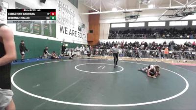 120 lbs Champ. Round 2 - Sebastian Bautista, Villa Park vs Jeremiah Vallin, Eastside