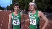 Andrew Bumbalough (3:39) & Evan Jager (3:40) after 1500 at 2011 Payton Jordan Invite