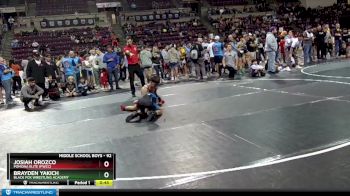 92 lbs Champ. Round 1 - Josiah Orozco, Pomona Elite (PWCC) vs Brayden Yakich, Black Fox Wrestling Academy