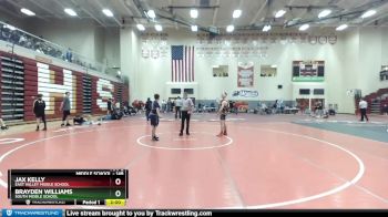 148 lbs Quarterfinal - Brayden Williams, South Middle School vs Jax Kelly, East Valley Middle School
