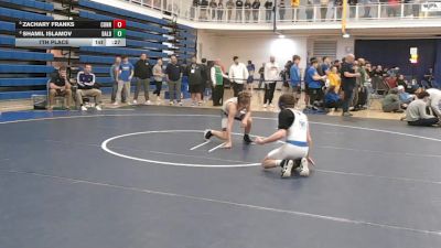 114 lbs 7th Place - Zachary Franks, Connellsville vs Shamil Islamov, Baldwin
