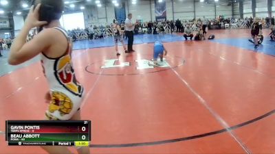 92 lbs Rd# 2 10:30am Friday - Beau Abbott, POWA vs Gavin Pontis, Terps XPress