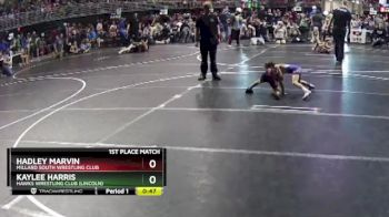 44-46 lbs 1st Place Match - Hadley Marvin, Millard South Wrestling Club vs Kaylee Harris, Hawks Wrestling Club (Lincoln)