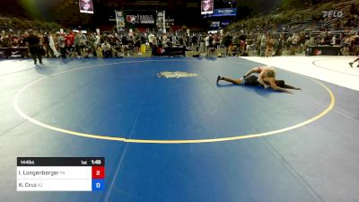 144 lbs Cons 32 #2 - Ian Longenberger, PA vs Kaleb Cruz, AZ