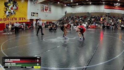 144 lbs Semifinal - Jack Dinwiddie, Wadsworth vs Aiden King, Columbus Bishop Hartley