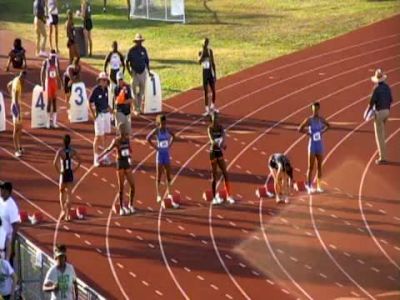 G 100 F01 (Tynia Gaither 11.41, .01 off record, FHSAA 4A)