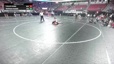 D3-150 lbs Quarterfinal - Collin Hamm, Weyauwega-Fremont vs Mathias Kaiser, Stratford