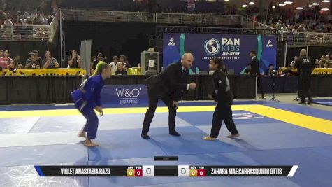 Zahara Mae Carrasquillo Ottis vs Violet Anastasia Razo 2025 Pan Kids Jiu-Jitsu IBJJF Championship