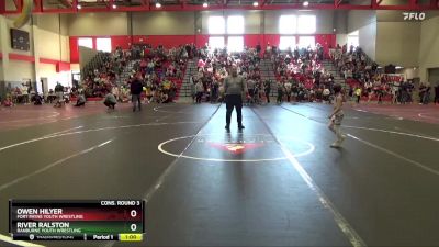 50 lbs Cons. Round 3 - River Ralston, Ranburne Youth Wrestling vs Owen Hilyer, Fort Payne Youth Wrestling