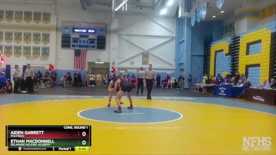 150 lbs Cons. Round 1 - Ethan MacDonnell, Delaware Military Academy vs Aiden Garrett, Polytech