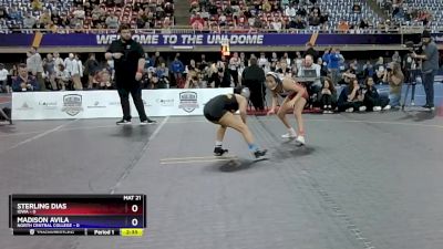 101 lbs Placement Matches (16 Team) - Madison Avila, North Central College vs Sterling Dias, Iowa