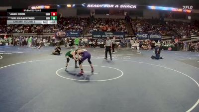 D 1 132 lbs Champ. Round 2 - Alex Cook, Hahnville vs Yuri Karavatakis, Lafayette