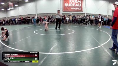 67 lbs Champ. Round 2 - Isaiah Jensen, Franklin County Wrestling Club vs Cole Gore, Red Lion