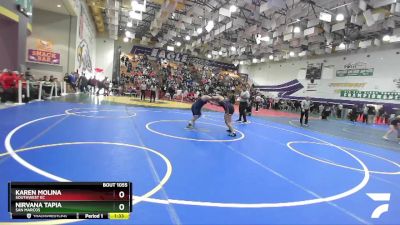 170 Girls Quarterfinal - Nirvana Tapia, San Marcos vs Karen Molina, Southwest EC