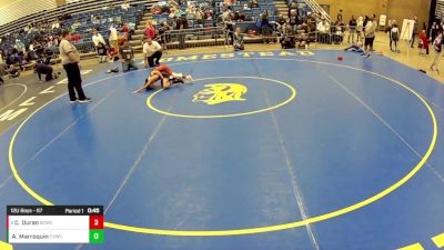 12U Boys - 67 lbs Cons. Round 3 - Cipriano Duran, Bear Cave Wrestling Club vs Alexander Marroquin, Coachella Valley Wrestling Club