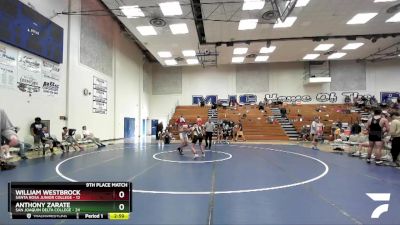 174 lbs Placement Matches (16 Team) - Anthony Zarate, San Joaquin Delta College vs William Westbrock, Santa Rosa Junior College