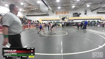 190 lbs Semifinal - Logan Corona, Christopher vs Darius De Asis, South San Francisco