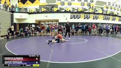 92 lbs Cons. Round 4 - Maximus Kleeberg, The Fort Hammers Wrestling vs Raidon Gonzalez, New Castle Youth Wrestling Club