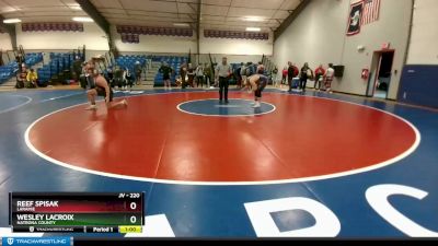 220 lbs Cons. Round 4 - Wesley Lacroix, Natrona County vs Reef Spisak, Laramie