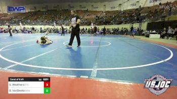 85 lbs Consi Of 8 #1 - Skyler Weathers, Hinton Takedown Club vs Brooks VanDeven, Mustang Bronco Wrestling Club