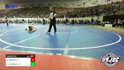 85 lbs Consi Of 8 #1 - Skyler Weathers, Hinton Takedown Club vs Brooks VanDeven, Mustang Bronco Wrestling Club